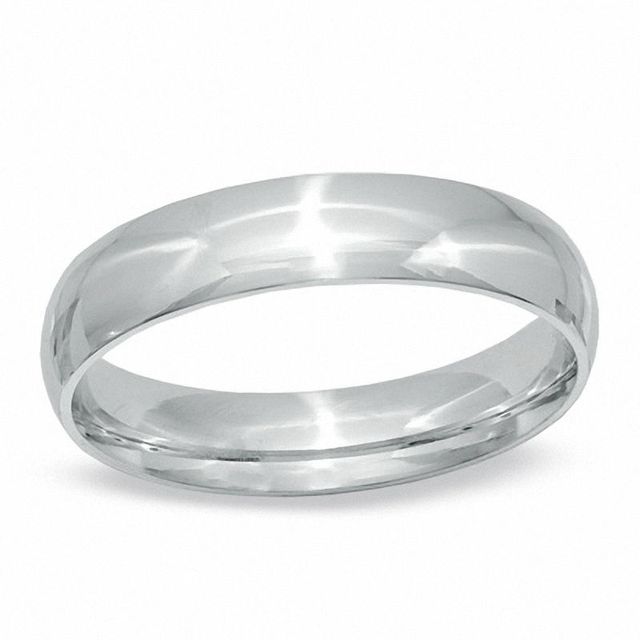 Previously Owned - Men's 4.0mm Comfort Fit Wedding Band in 14K White Gold|Peoples Jewellers