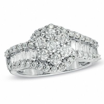 Previously Owned - 1.50 CT. T.W. Diamond Swirl Ring in 10K White Gold|Peoples Jewellers