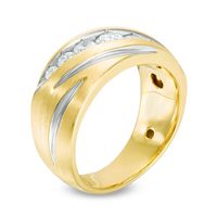 Previously Owned - Men's 1.00 CT. T.W. Diamond Seven Stone Slant Ring in 10K Gold|Peoples Jewellers