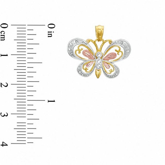 Previously Owned -Butterfly Charm in 10K Tri-Tone Gold|Peoples Jewellers