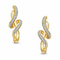 Previously Owned - 0.20 CT. T.W. Diamond Twisted Drop Earrings in 10K Gold|Peoples Jewellers