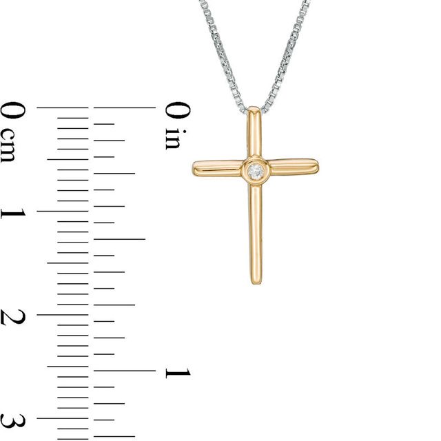 Previously Owned - Convertibilities 0.14 CT. T.W. Diamond Cross Three-in-One Pendant in Sterling Silver and 10K Gold|Peoples Jewellers