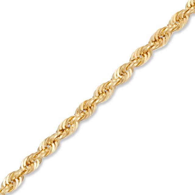 19cm (7.5) 4mm-4.5mm Width Rope Bracelet in 10kt Yellow Gold