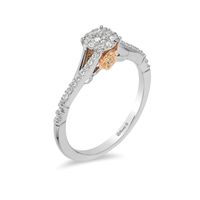 Previously Owned - Enchanted Disney Belle 0.18 CT. T.W. Diamond Frame Promise Ring in 10K Two-Tone Gold|Peoples Jewellers