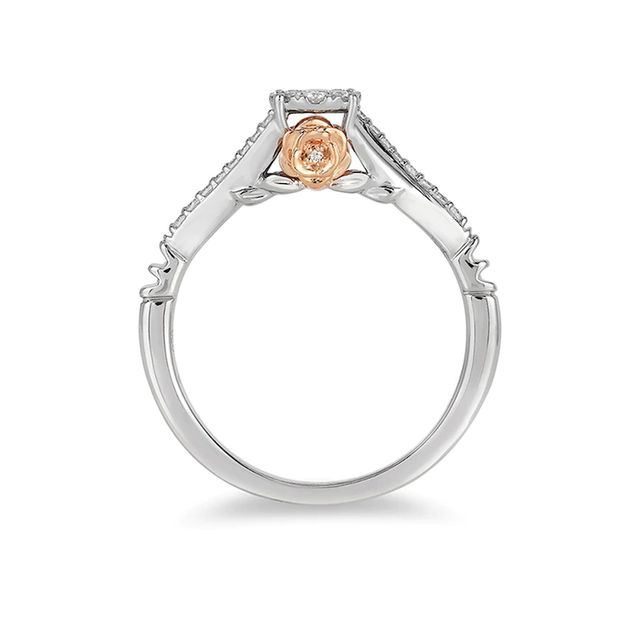 Previously Owned - Enchanted Disney Belle 0.18 CT. T.W. Diamond Frame Promise Ring in 10K Two-Tone Gold|Peoples Jewellers
