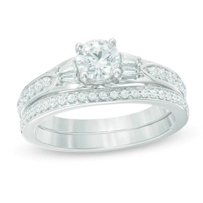 Previously Owned -  0.95 CT. T.W. Diamond Bridal Set in 14K White Gold|Peoples Jewellers