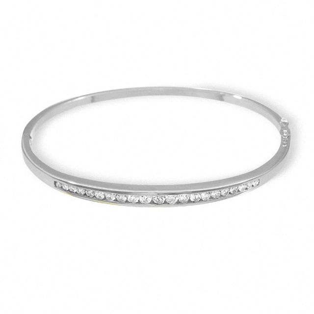 Previously Owned - 0.50 CT. T.W. Diamond Bangle in 10K White Gold|Peoples Jewellers