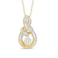 Previously Owned - 0.15 CT. T.W. Round and Baguette Cut Diamond Composite Infinity Pendant in 10K Gold|Peoples Jewellers