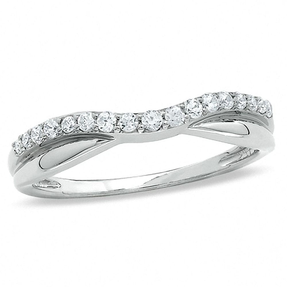 Previously Owned - 0.25 CT. T.W. Diamond Twist Contour Band in 14K White Gold|Peoples Jewellers