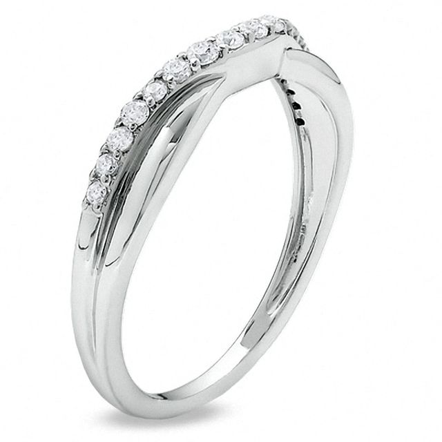 Previously Owned - 0.25 CT. T.W. Diamond Twist Contour Band in 14K White Gold|Peoples Jewellers