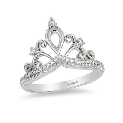 Previously Owned - Enchanted Disney Princess 0.085 CT. T.W. Diamond Tiara Ring in Sterling Silver|Peoples Jewellers