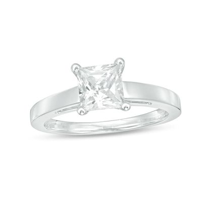 Previously Owned - 1.00 CT. Princess-Cut Diamond Solitaire Engagement Ring in 14K White Gold (I/I2)|Peoples Jewellers