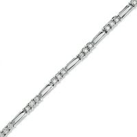 Previously Owned - 0.24 CT. T.W. Diamond Three Stone Station Bracelet in 10K White Gold|Peoples Jewellers