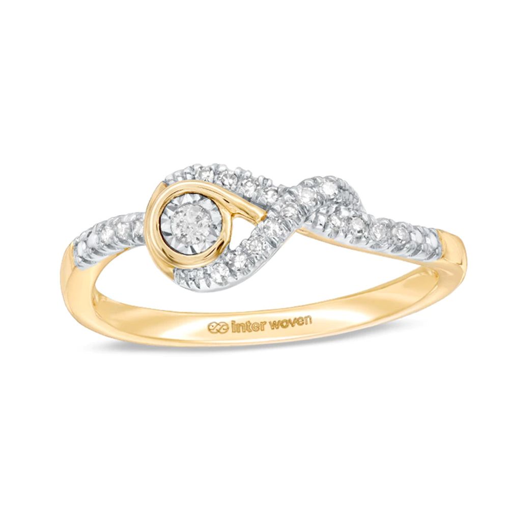 Previously Owned - Interwoven™ 0.10 CT. T.W. Diamond Ring in 10K Gold