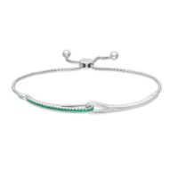 Previously Owned - Love + Be Loved Lab-Created Emerald Loop Bolo Bracelet in Sterling Silver - 9.5"|Peoples Jewellers