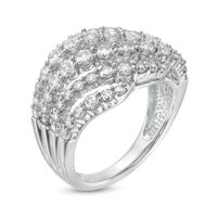 Previously Owned - 2.00 CT. T.W. Diamond Multi-Row Wave Ring in 10K White Gold|Peoples Jewellers