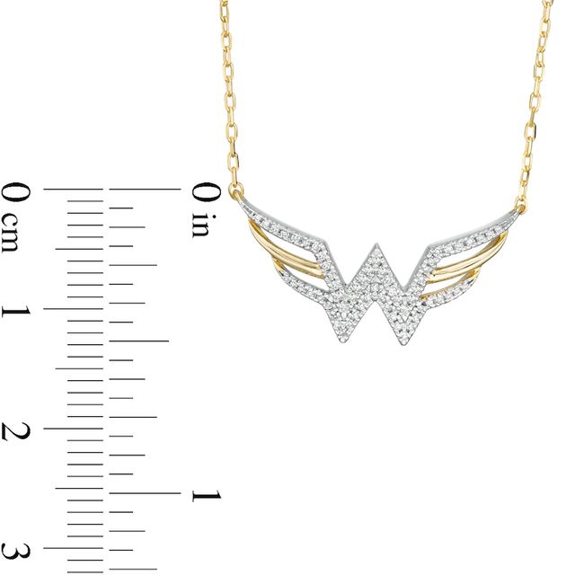 Previously Owned - Wonder Woman™ Collection 0.115 CT. T.W. Diamond Symbol Necklace in 10K Gold