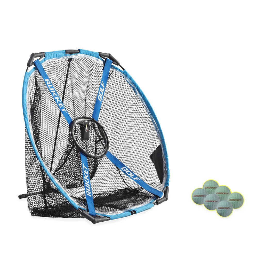 Rukket Sports Haack Pro Light-Up Chipping Net with 6 Tru-Spin Glow-in-the- Dark Practice Balls