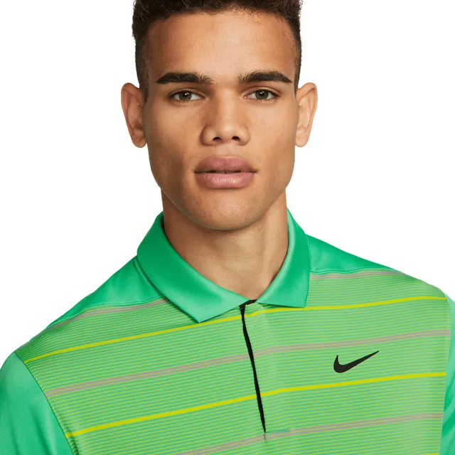 Nike Men's Green Striped Polo