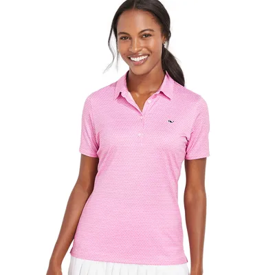 Vineyard Vines Fleur de leaf Short Sleeve Polo Shirt