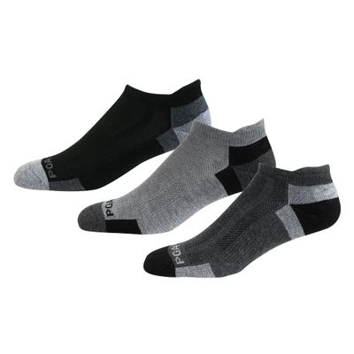 Pro Series Men's No Show Tab 3-Pack Socks - Grey