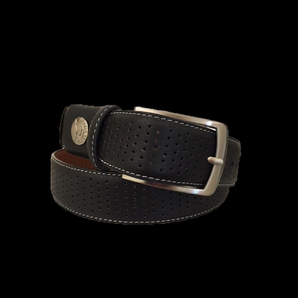 Black Mens Golf Belt Leather Golf Belt Black Golf Belt Perforated