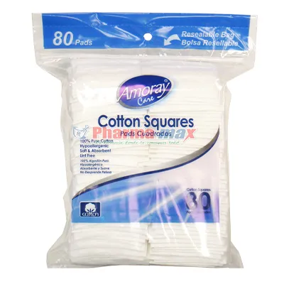 Amoray Cotton Squares Pad 80ct