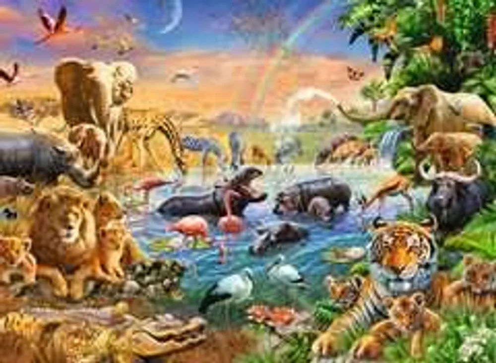 Savannah Jungle Waterhole  100 pc