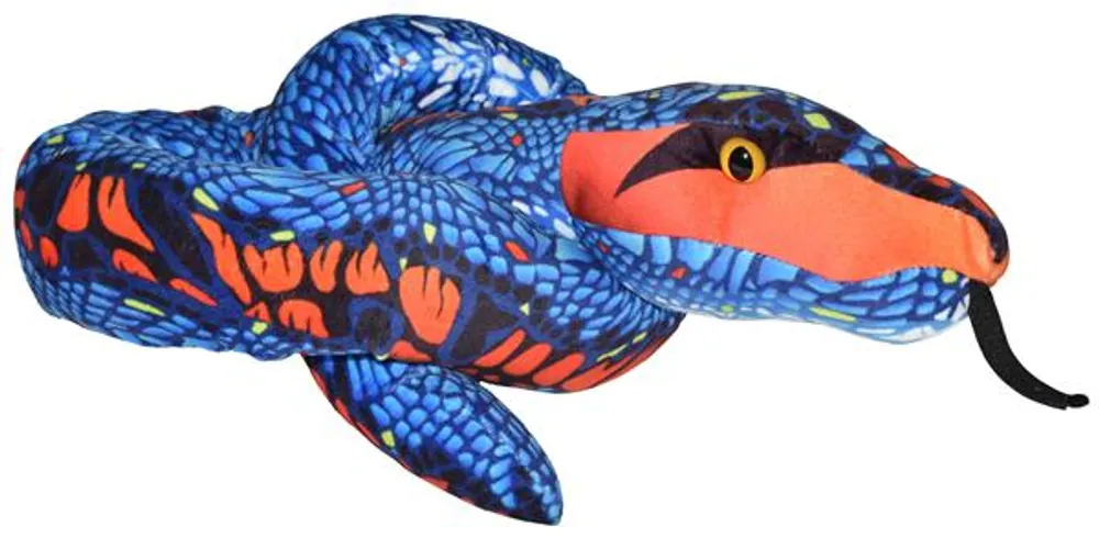 Plush Snake 54" - Blue / Orange