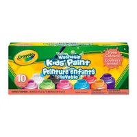 Crayola - Washable Kids Paint, 10ct Neon 2oz Jars