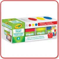Multi Surface Acrylic Paint - Primary Colours 4 Pack