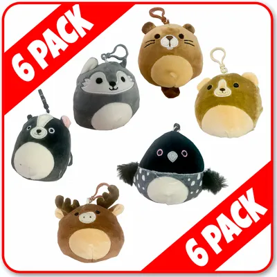 Squishmallows - 3.5" CLIPS  **6 PACK** ‘CANADIAN’ Moose/Beaver/Wolf/Bear/Loon/Skunk