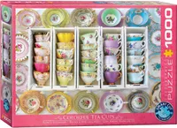 Vintage Art : Colorful Tea Cups - 1000pc Eurographics Puzzle