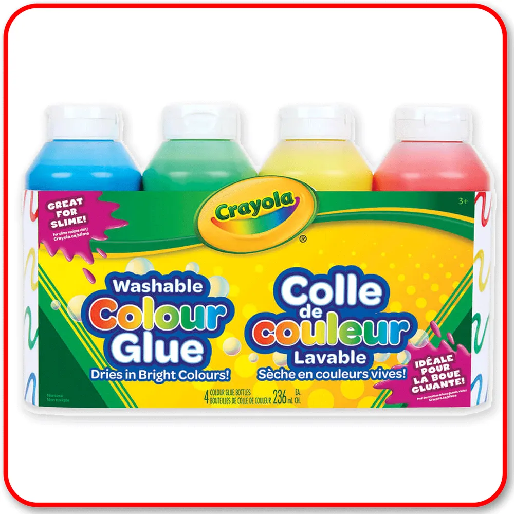 Washable Colour Glue - 4ct