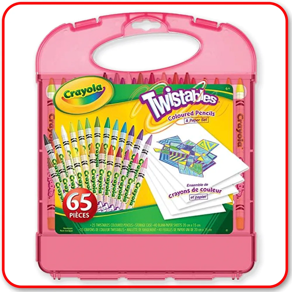 Crayola Twistable Colored Pencils & Paper Set, 65 Piece Set (25 Pencils, 40 Sheets)