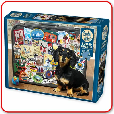 Dachshund 'Round the World - Cobble Hill 500pc Puzzle