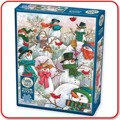 Hill of a Lot of Snowmen - Cobble Hill 500pc Puzzle