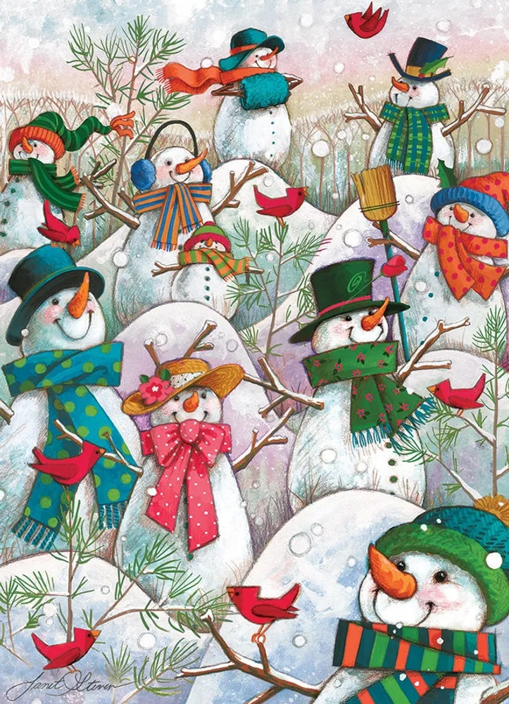 Hill of a Lot of Snowmen - Cobble Hill 500pc Puzzle