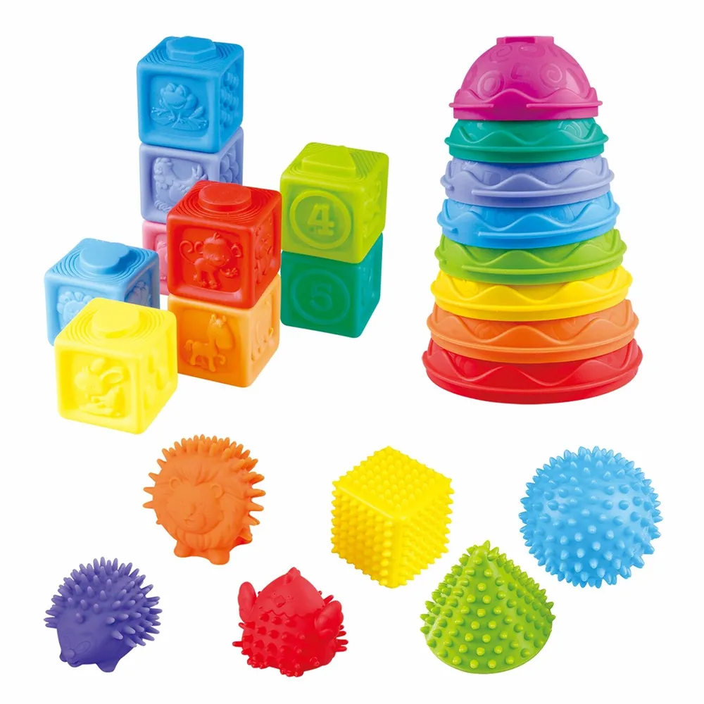 PLAYGO Busy Stack Shapes & Squishy Friends