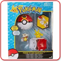 Pokemon Throw N Pop Duel Pikachu Pokeball Cubone Repeat Ball Figure Set