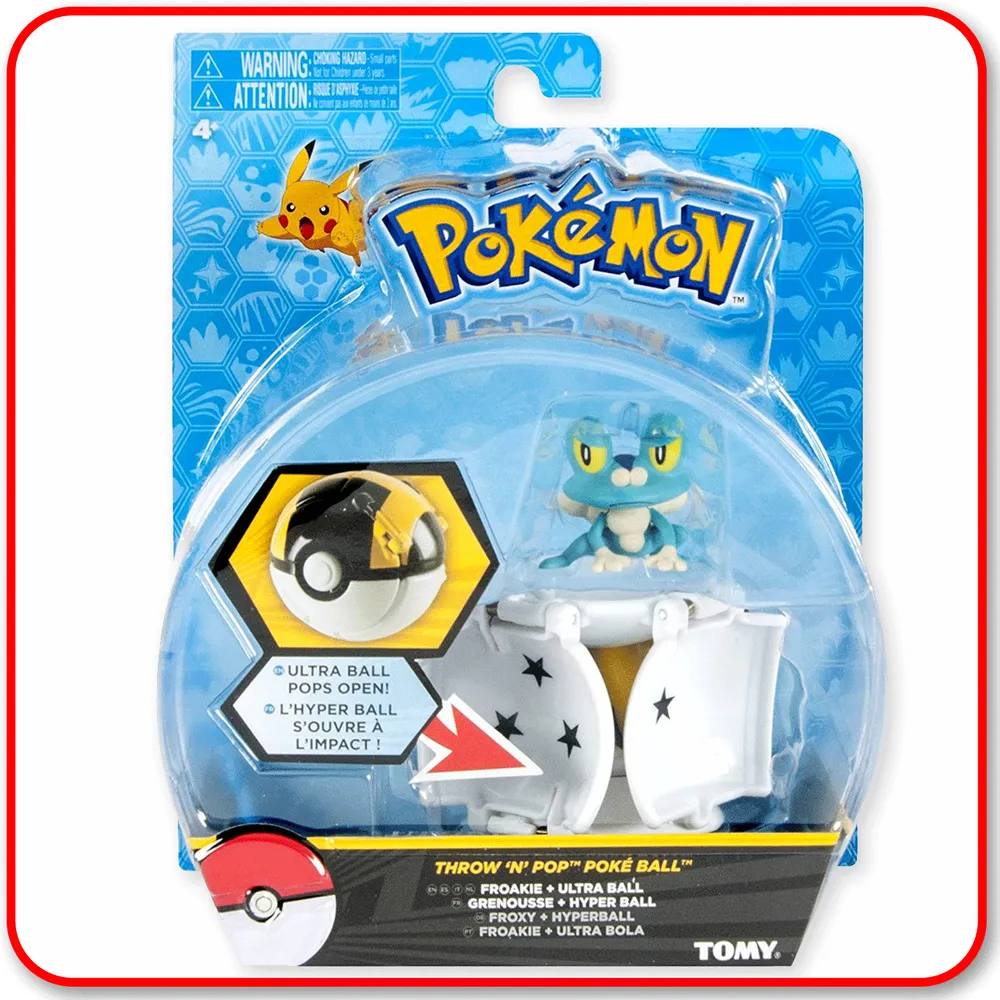 Pokemon Throw N Pop Pokeball Pikachu Poke Ball Cubone Repeat Figure Set