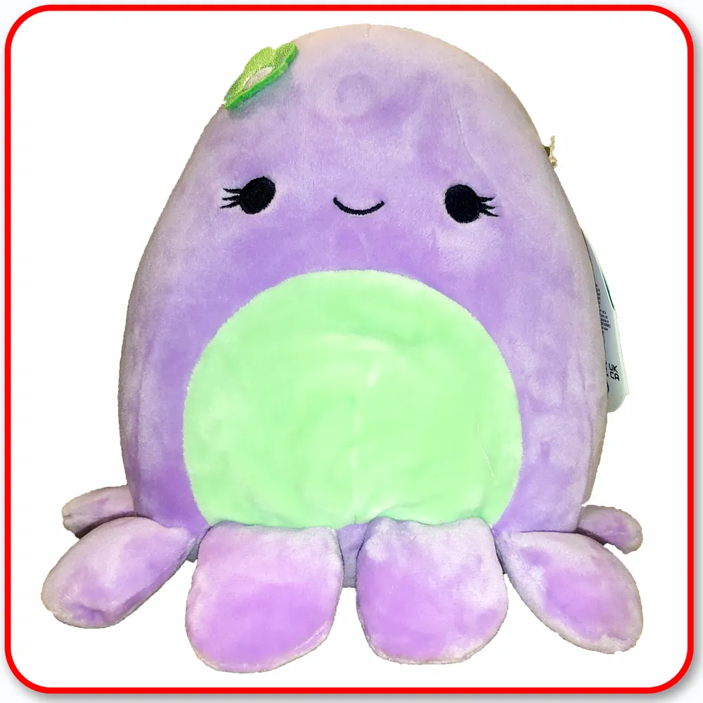 Squishmallows - 7" Violet the Octopus ( with Green Flower )