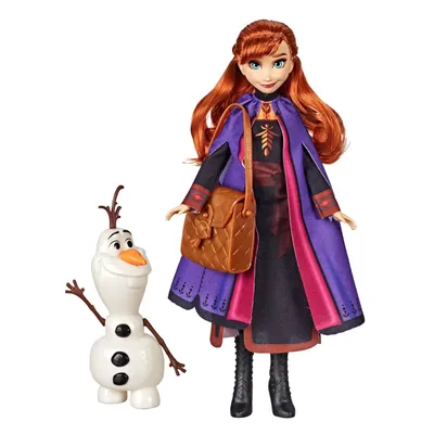 Disney Frozen - Anna Doll With Buildable Olaf Figure and Backpack Accessory