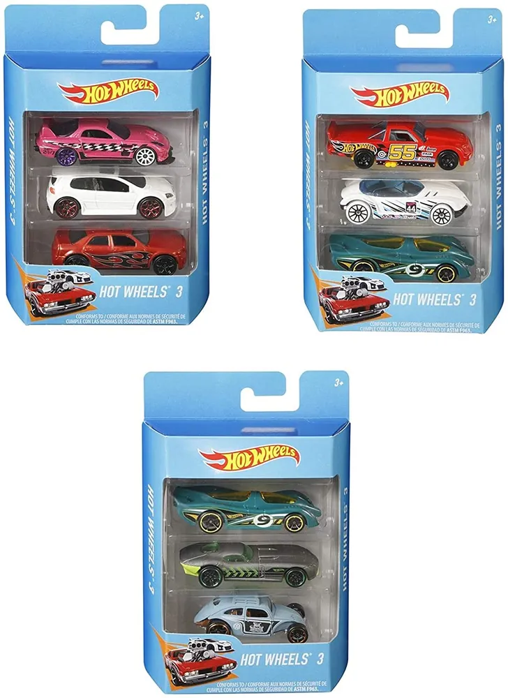 HOT WHEELS CARS 3 PACK STYLES VARY