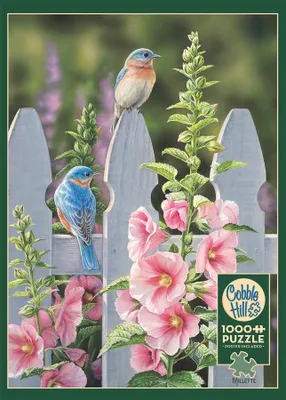 Bluebirds and Hollyhocks - Cobble Hill 1000pc Puzzle