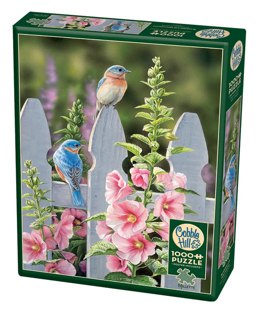 Bluebirds and Hollyhocks - Cobble Hill 1000pc Puzzle