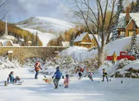 Hockey on Frozen Lake - Cobble Hill 1000pc Puzzle