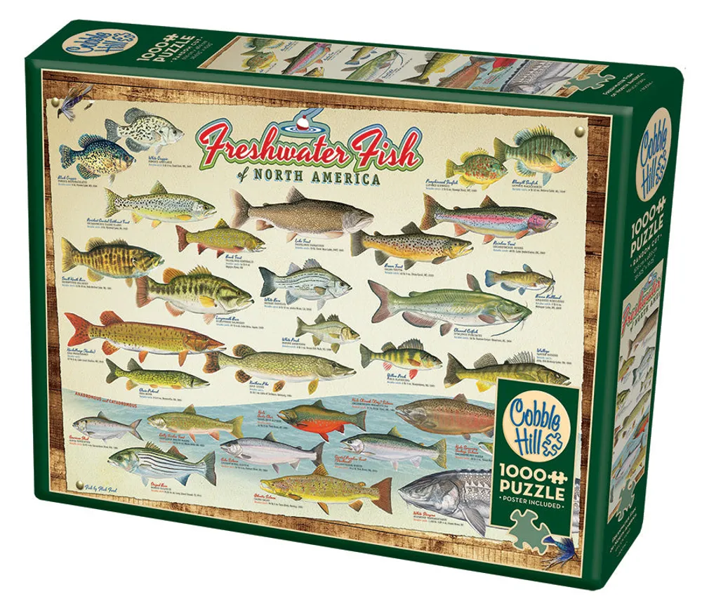 Freshwater Fish of North America - Cobble Hill 1000pc Puzzle