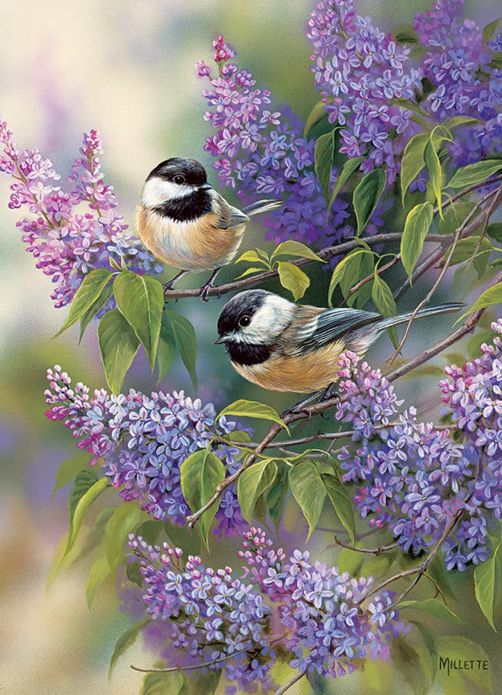 Chickadees and Lilacs - Cobble Hill 1000pc Puzzle
