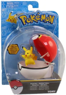 Tomy Pokemon Throw 'N' Pop Duel Pikachu Pokeball & Cubone Repeat Ball  Figure Set